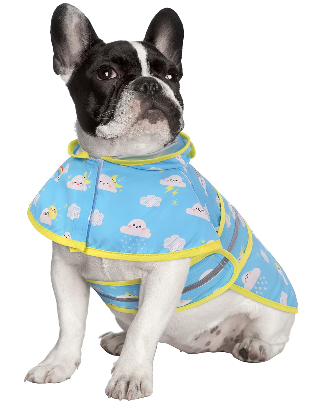 HDE dog raincoat reflective stripe increases visibility for night walks