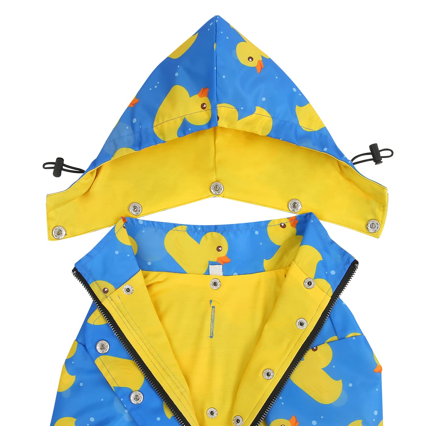 HDE raincoat size-chart blue guides a secure fit from S to XXXL.