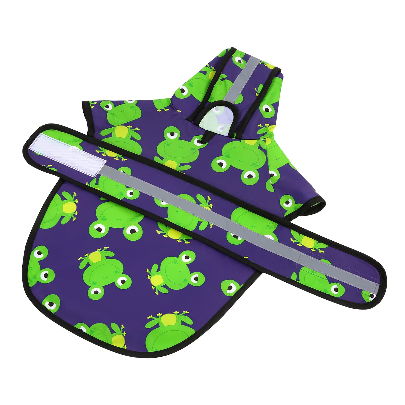 HDE frog pattern raincoat size chart L confirms fit for large dogs