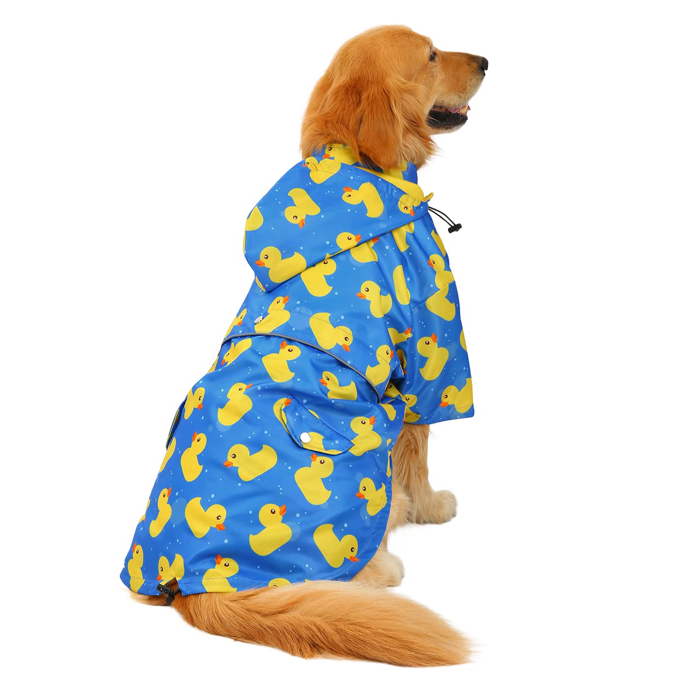 HDE dog raincoat water-resistant nylon keeps your pet dry in light rain.