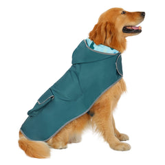HDE dog raincoat with reflective piping improves night visibility