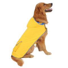 HDE waterproof nylon dog raincoat keeps dogs dry during a walk in rain