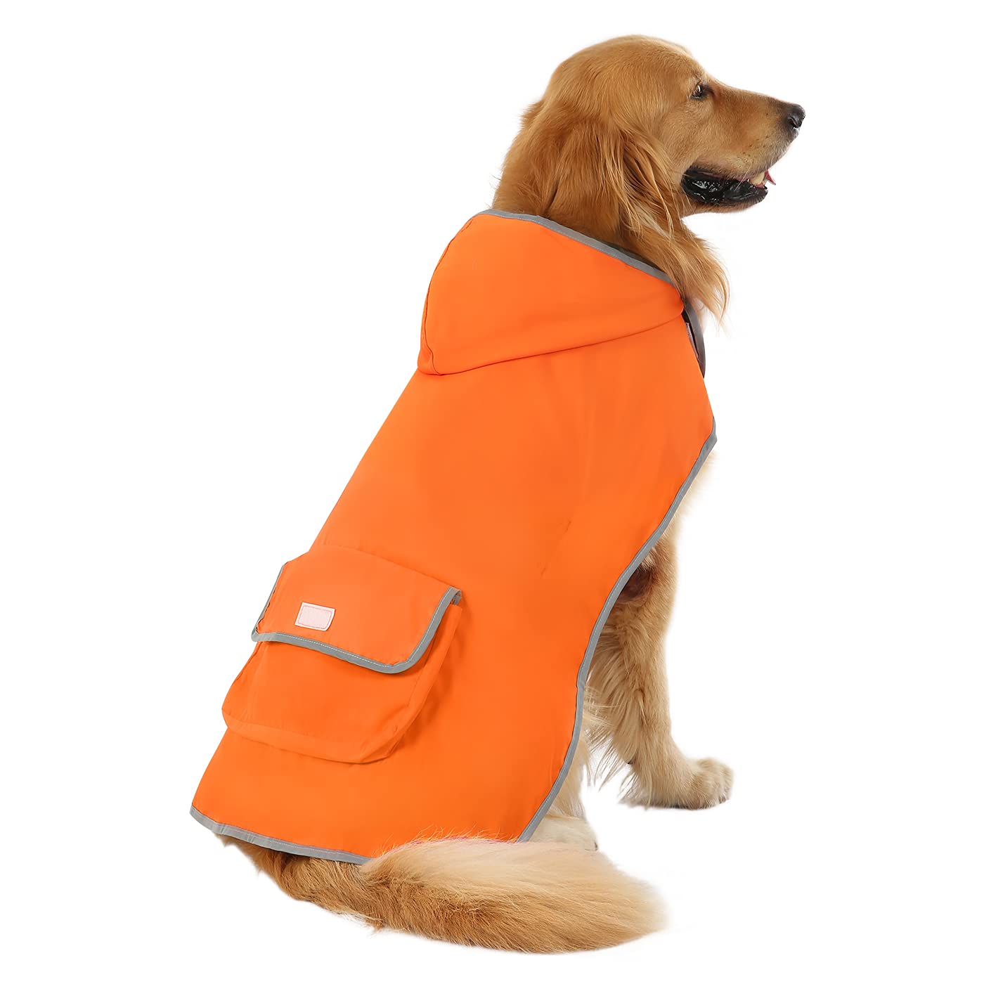 HDE waterproof nylon dog raincoat protects during walks with lightweight comfort.