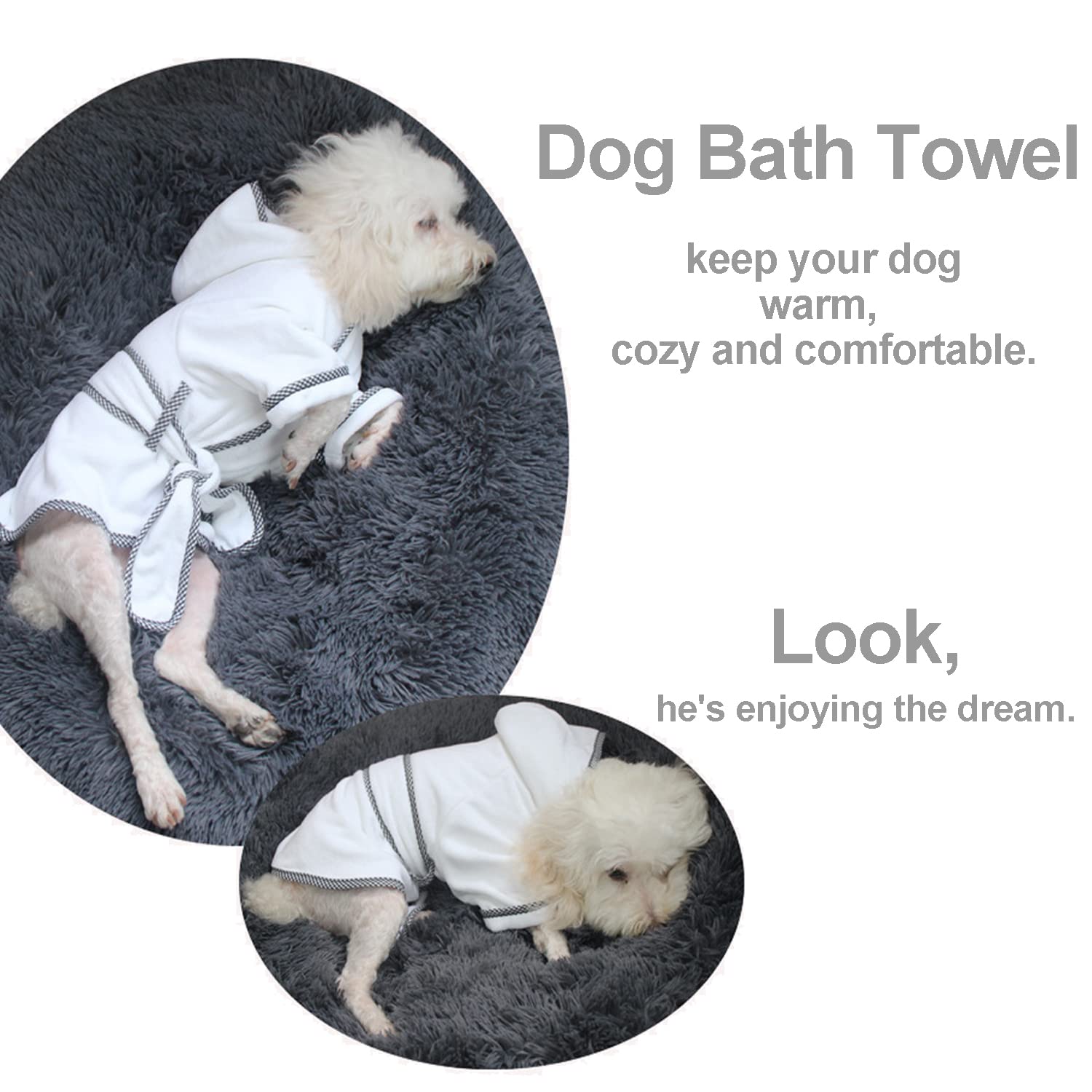 HDKUW dog bathrobe easy on off design for convenient use