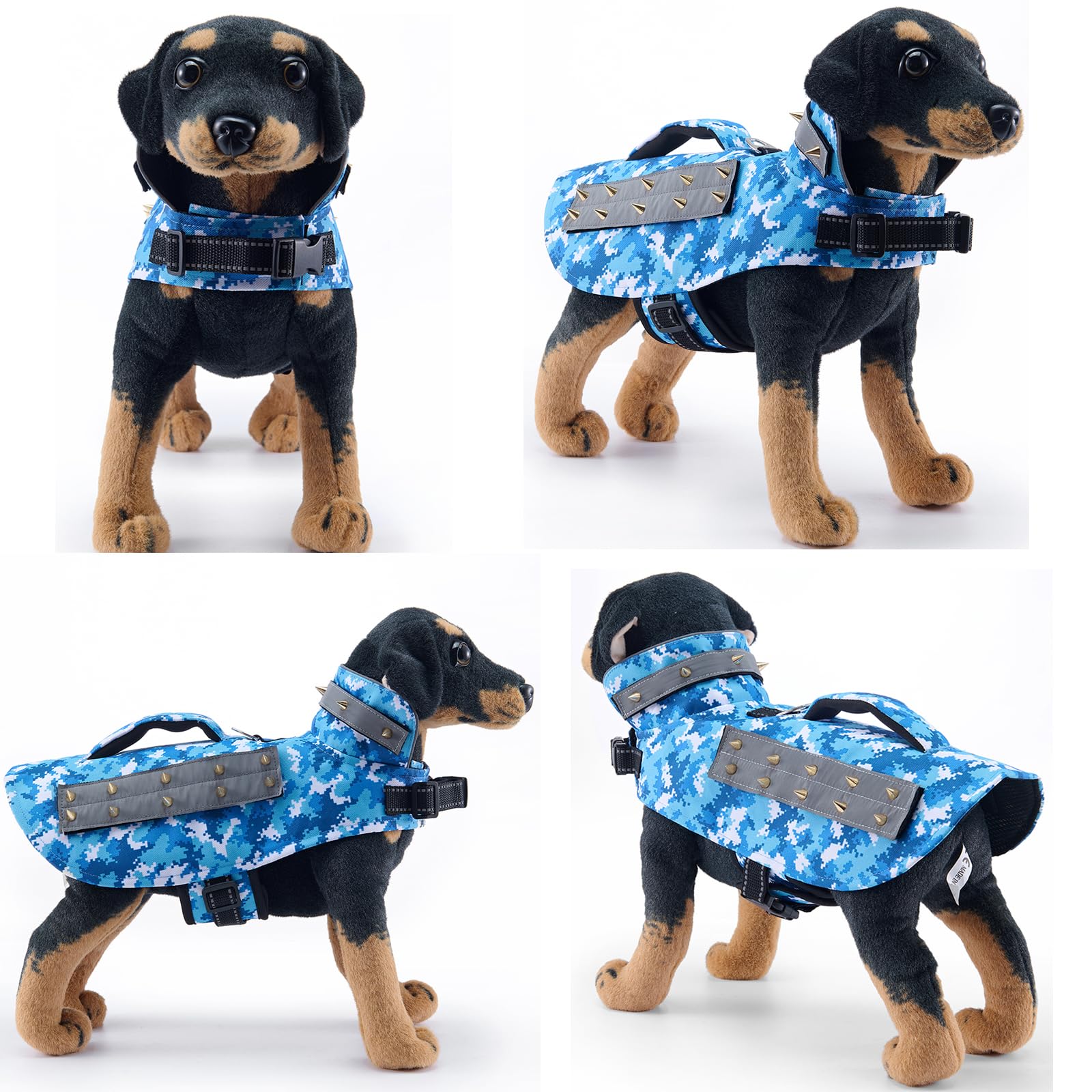 HDKUW spiked small dog vest adjustable straps ensure snug fit