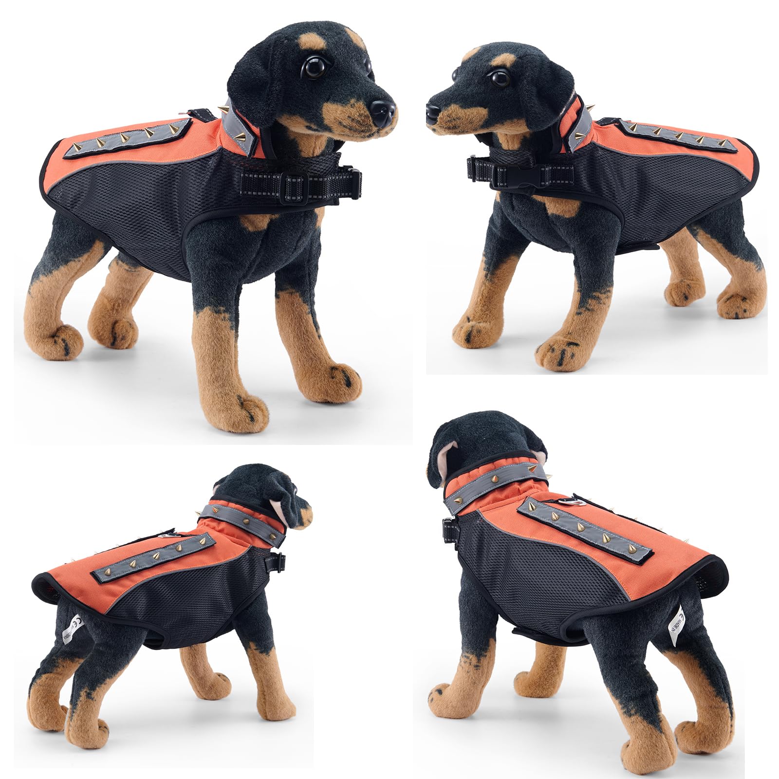 hdkuw spiked-small-dog-vest-top-carry-handle enables quick control during sudden lunges