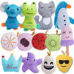 HDMOTU 26-pack toy fruit: bright plush forms for engaging fetch sessions.