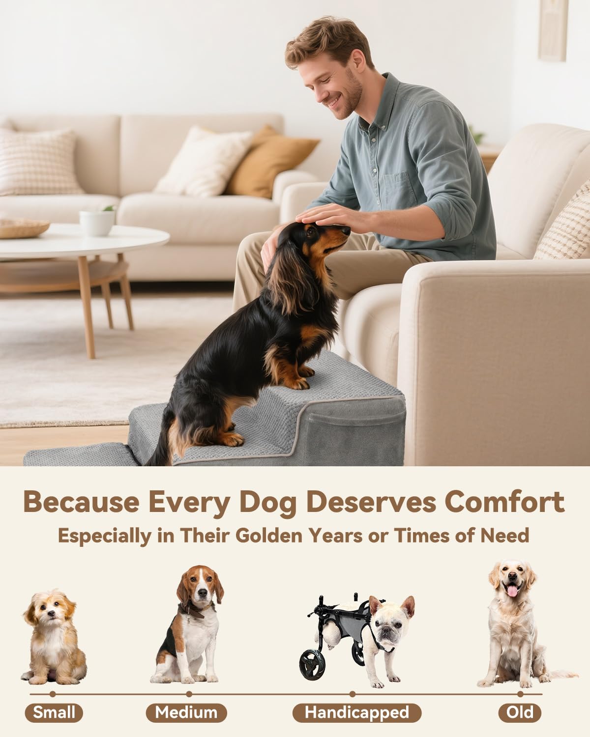 Hdnbsp Dog Ramp Ottoman foam cushion demonstrates comfortable support.