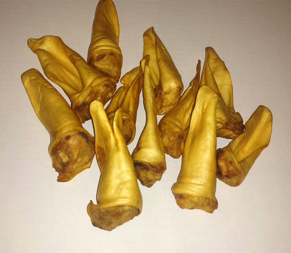 HDP lamb ears textured close-up emphasizes protein-rich lamb chew