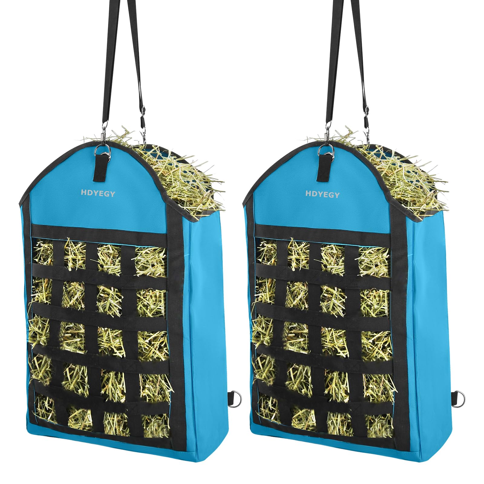 HDYEGY 2-pack heavy-duty oxford hay bag with large opening for quick filling