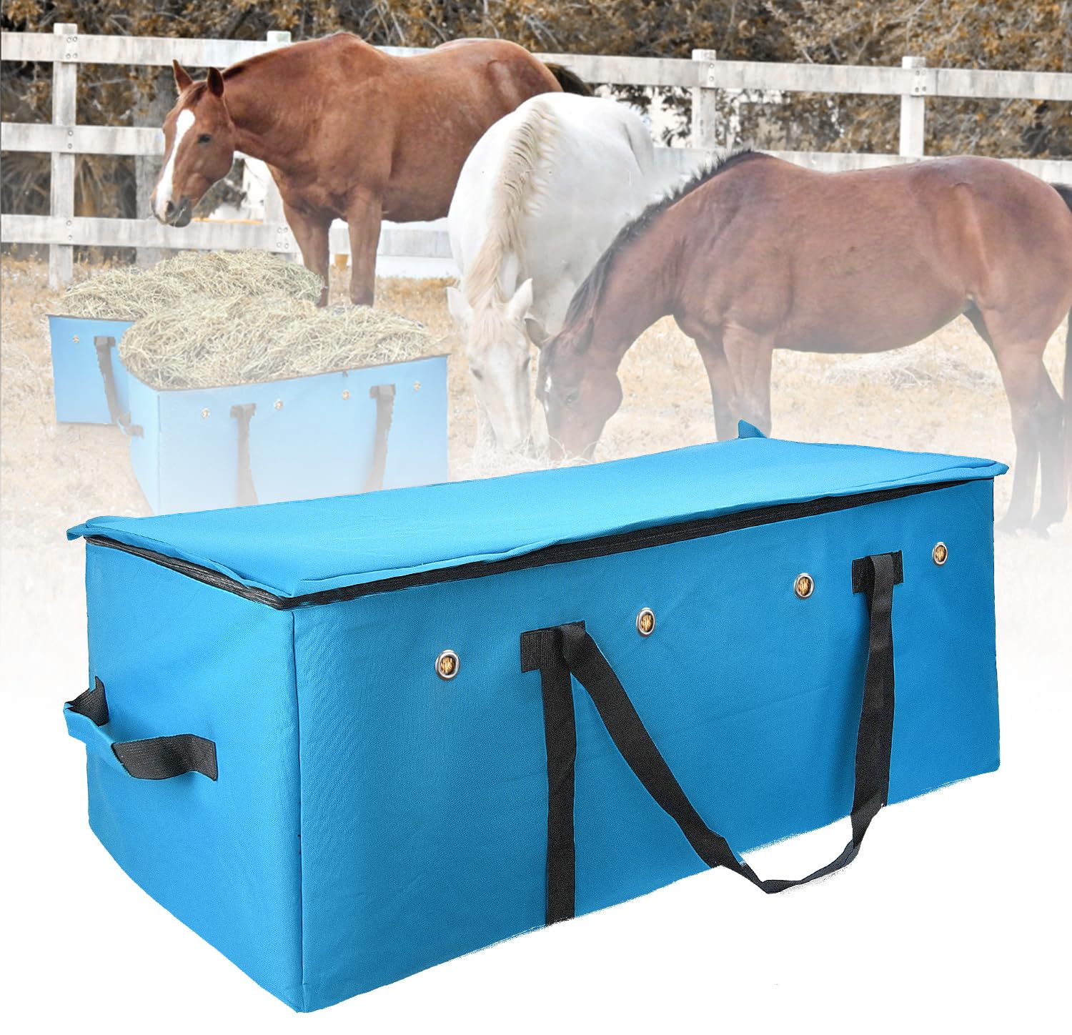HDYEGY hay bale bag open view for easy filling and unloading.