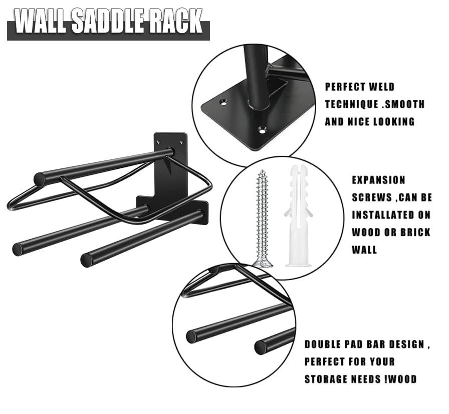 HDYEGY saddle rack holds wide English and Western saddles securely on a sturdy steel frame.