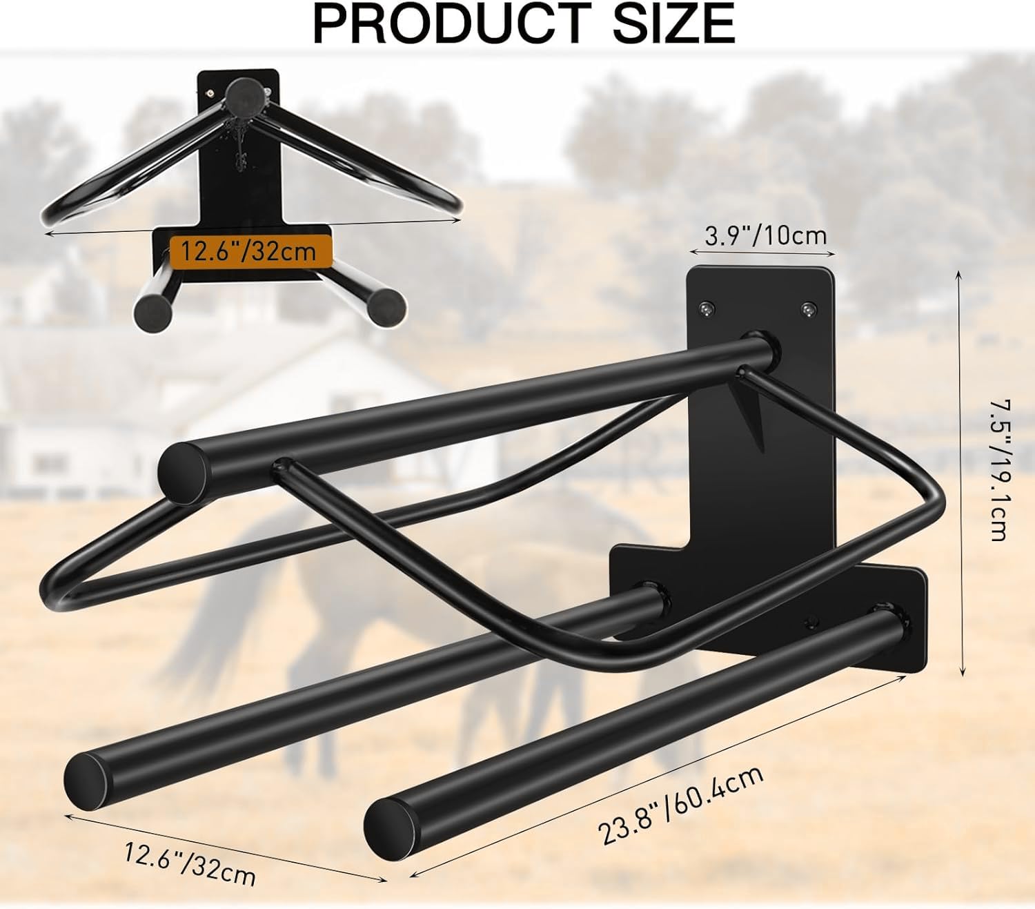 HDYEGY double pad bar rack provides space for saddle pads and blankets.