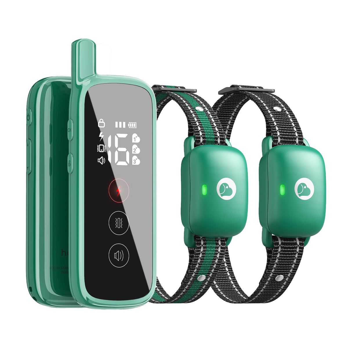 Heaflex dog shock collar touch screen interface enables quick training control.