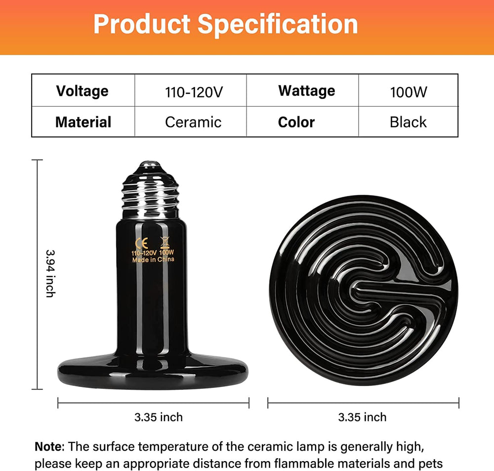 HealSmart ceramic heat emitter inside mount ensures durable, steady heat