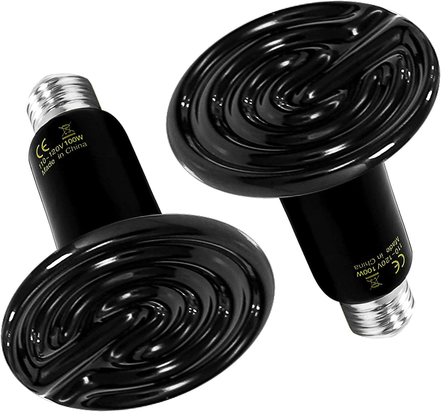HealSmart reptile heat lamp 100W 2-pack provides radiant warmth for terrarium