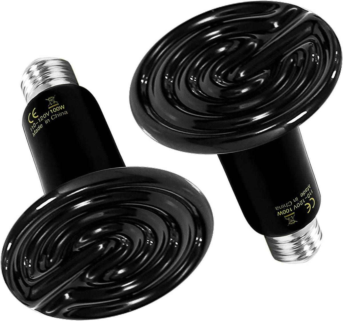 HealSmart reptile heat lamp 100W 2-pack provides radiant warmth for terrarium
