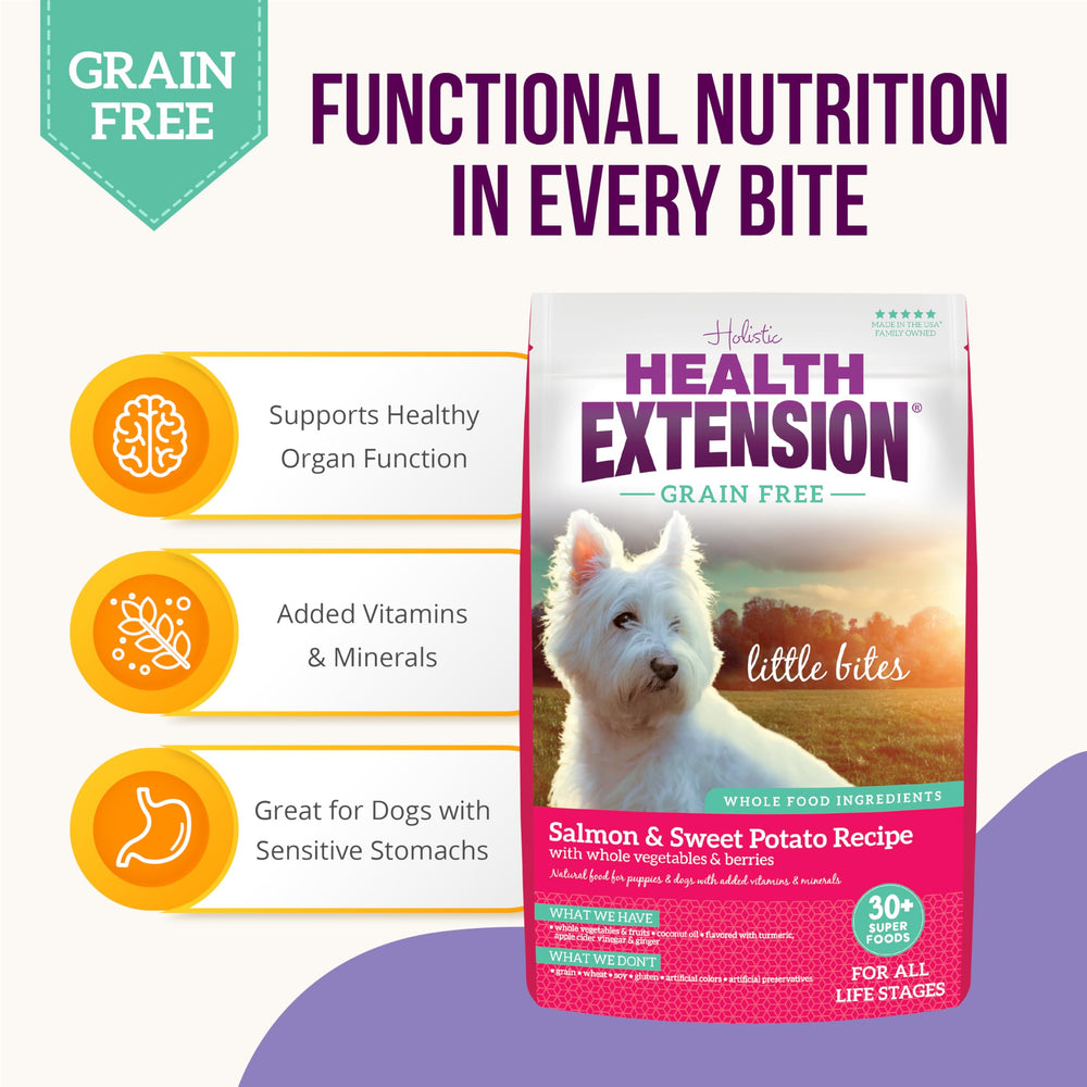 Health Extension 30+ superfoods blend featuring turmeric and berries.