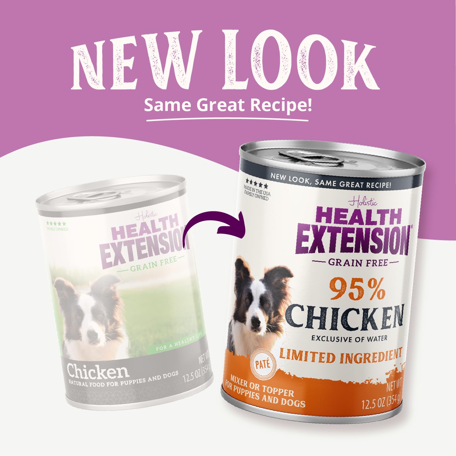 Health Extension 95% Chicken grain-free ingredients panel highlights limited nutrition