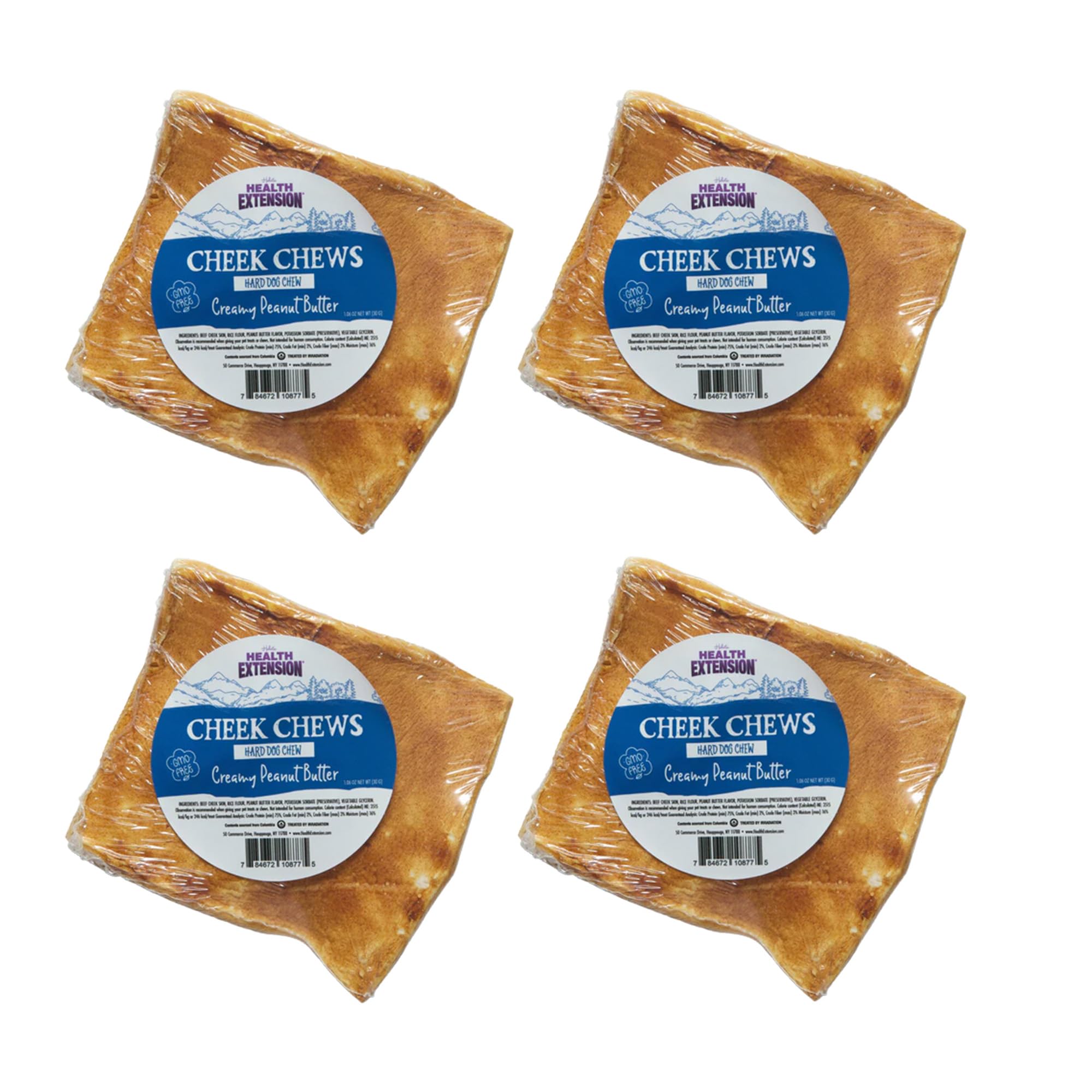 Health Extension Cheek Chews beef cheek slices closeup provides a long-lasting chew for training