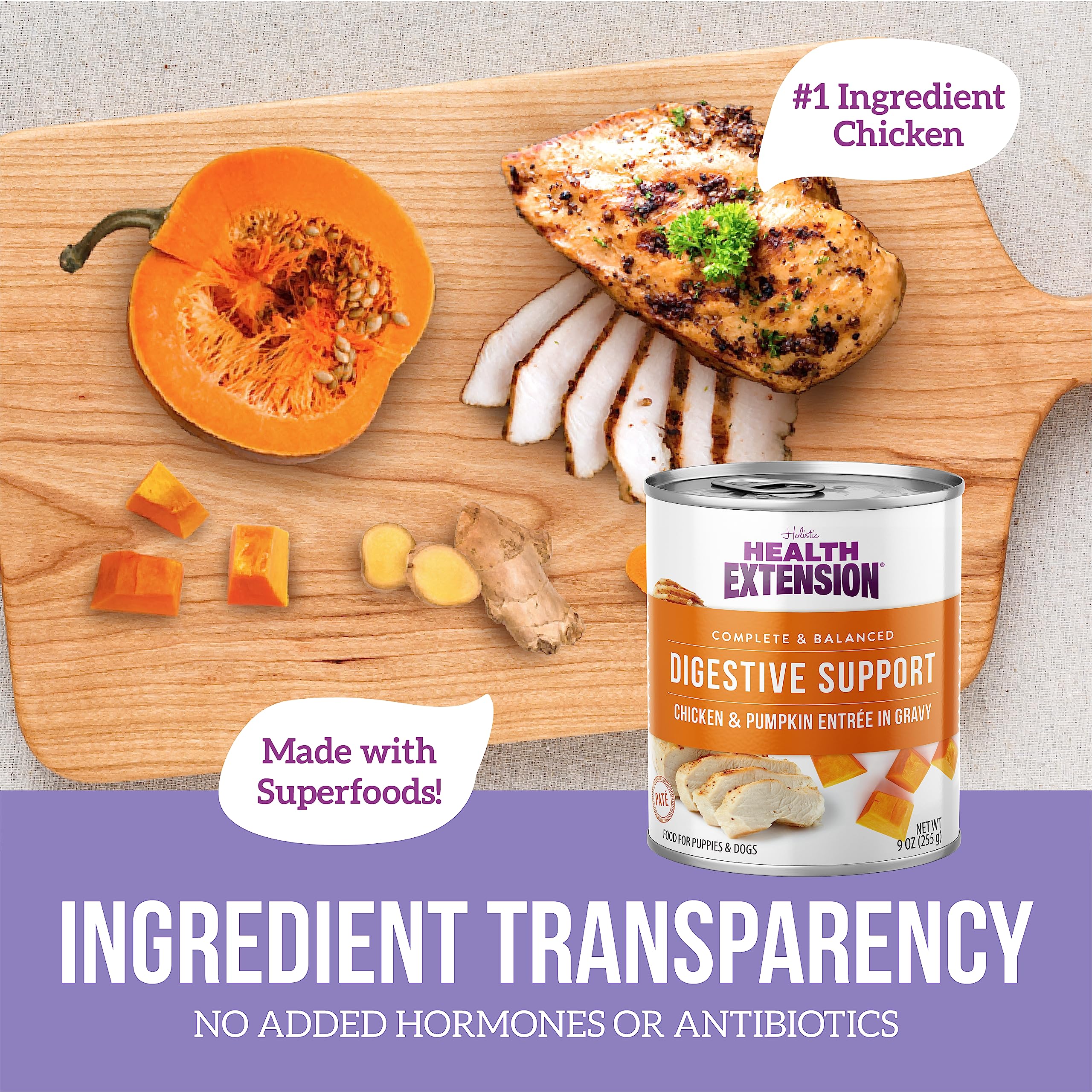 Health Extension for picky eaters demonstrating flavor variety in one pack.