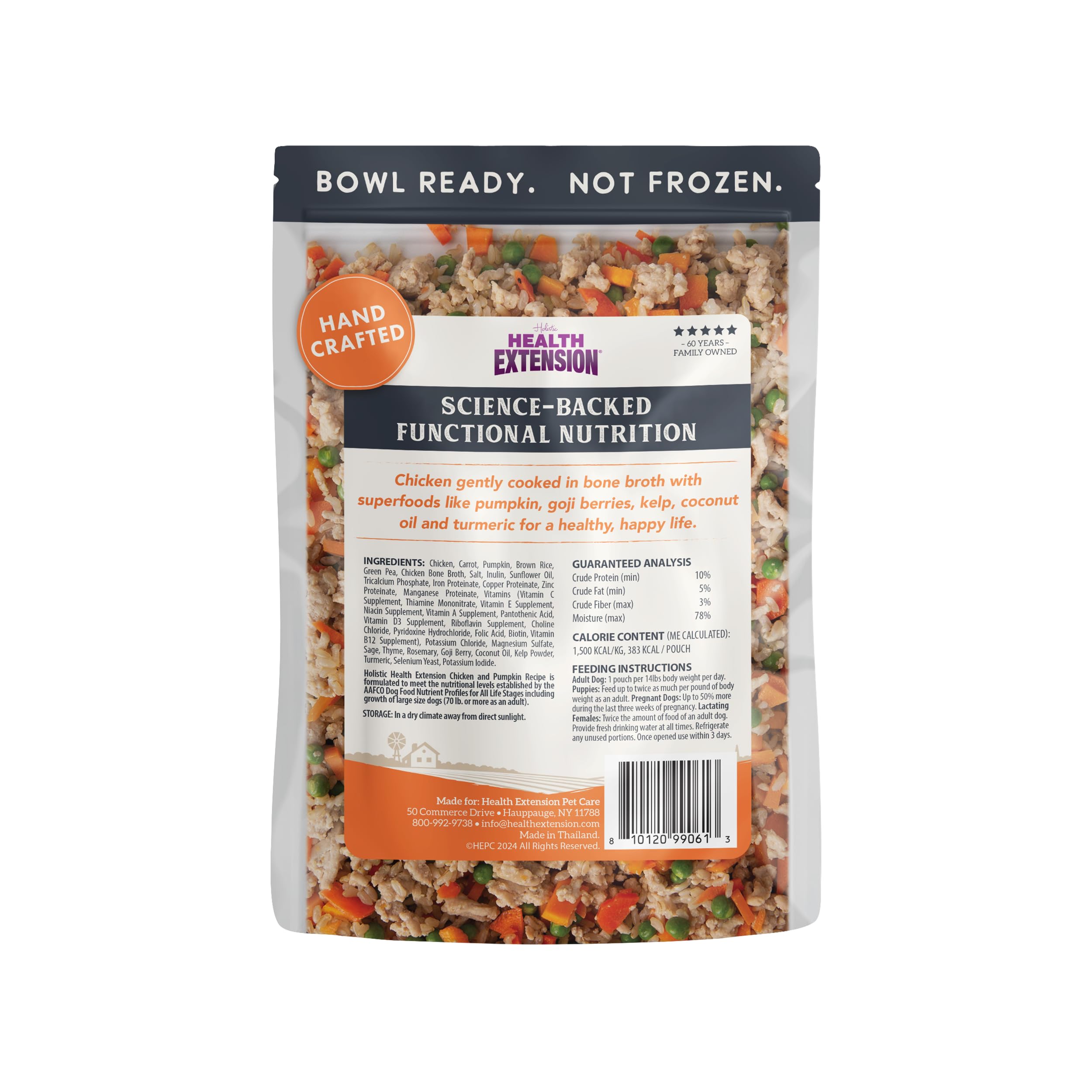 Health Extension Gently Cooked dog food bowl served—home-style dinner appeal.
