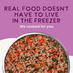 Health Extension duck-kale ingredients closeup highlights fresh carrots, kale, and superfood blend.