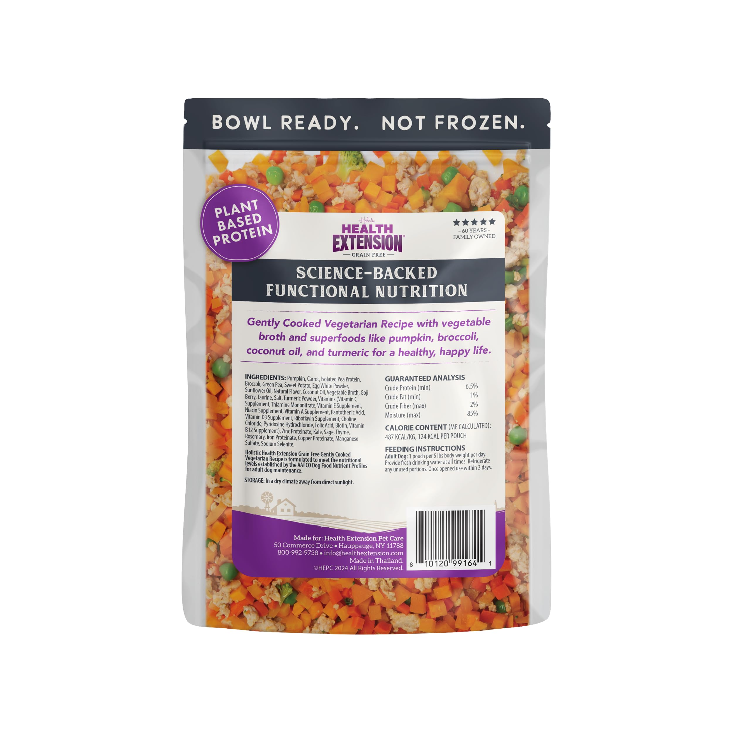 Health Extension Gently Cooked grain-free vegetarian formula highlights grain-free option for picky eaters.