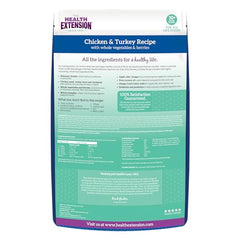 Health Extension kibble closeup emphasizing grain-free texture and quality ingredients
