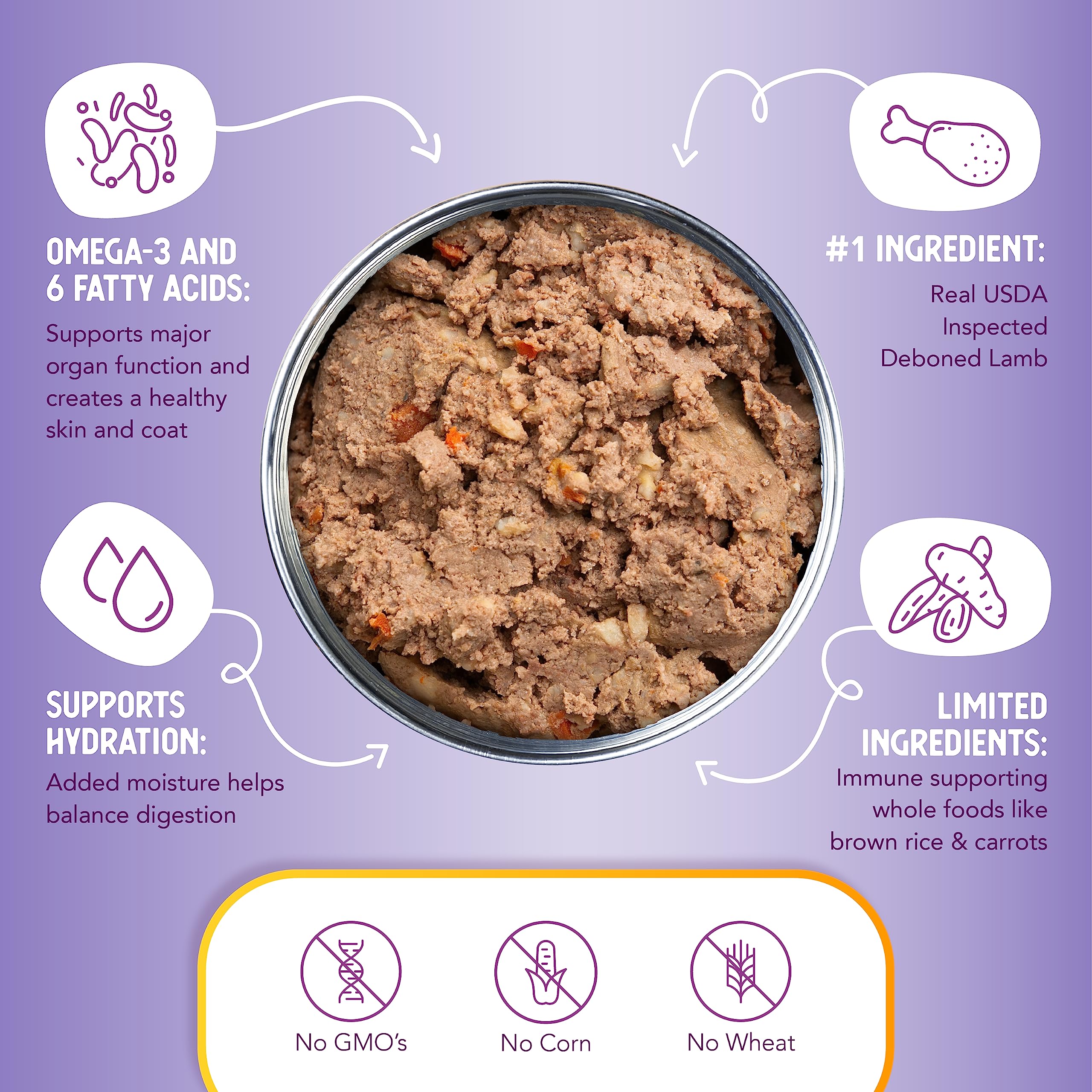 Health Extension Lamb Entrée with vegetables provides minerals and dietary fiber