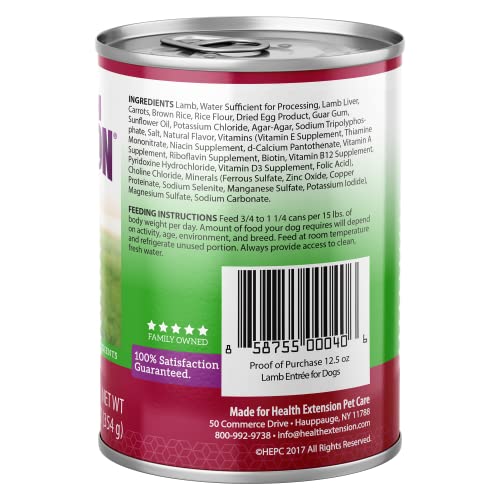 Health Extension Lamb Entrée served in a bowl showing easy mixing with kibble