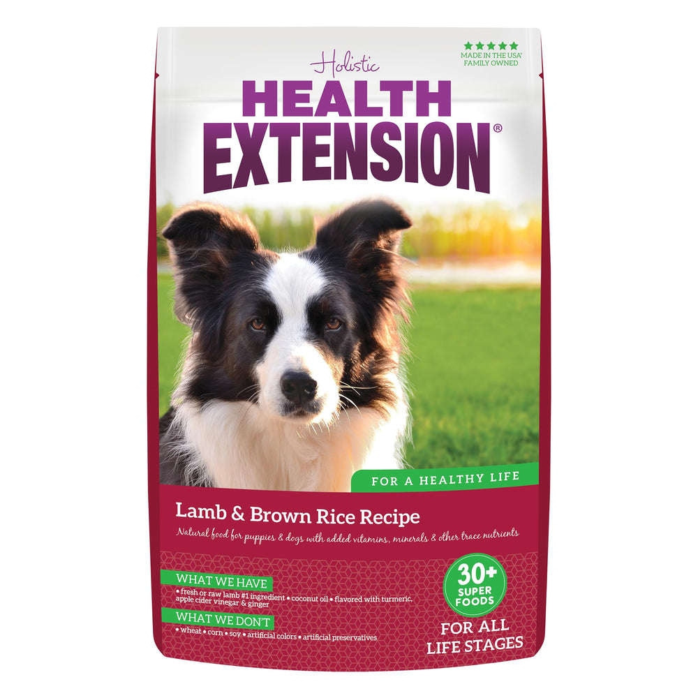 Health Extension lamb-first-ingredient-dog-food: lean protein supports muscles.