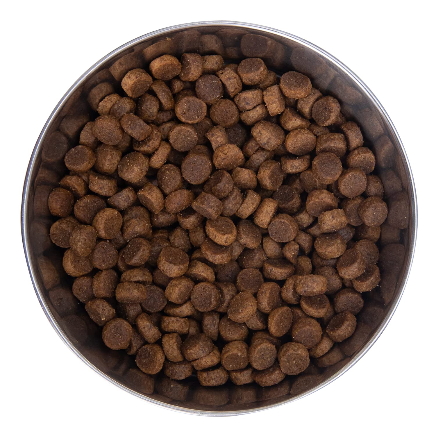 Health Extension Large Bites dog bowl with kibble demonstrates slower-eating design for large breeds