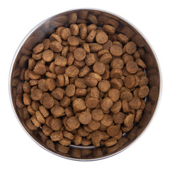 Health Extension Lite kibble close-up shows bite-sized pieces for easy chewing.