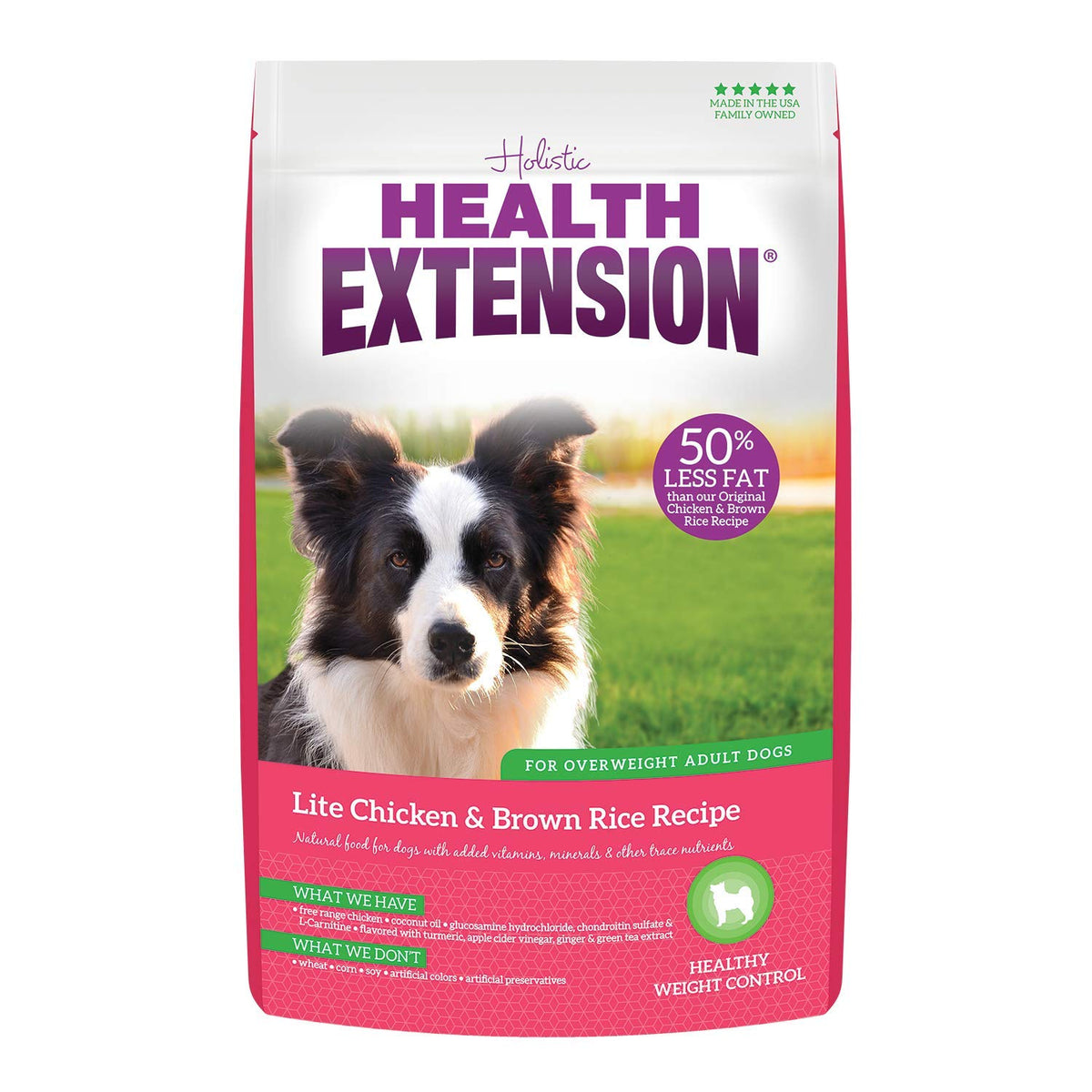 Health Extension Lite kibble in bowl showing weight management potential