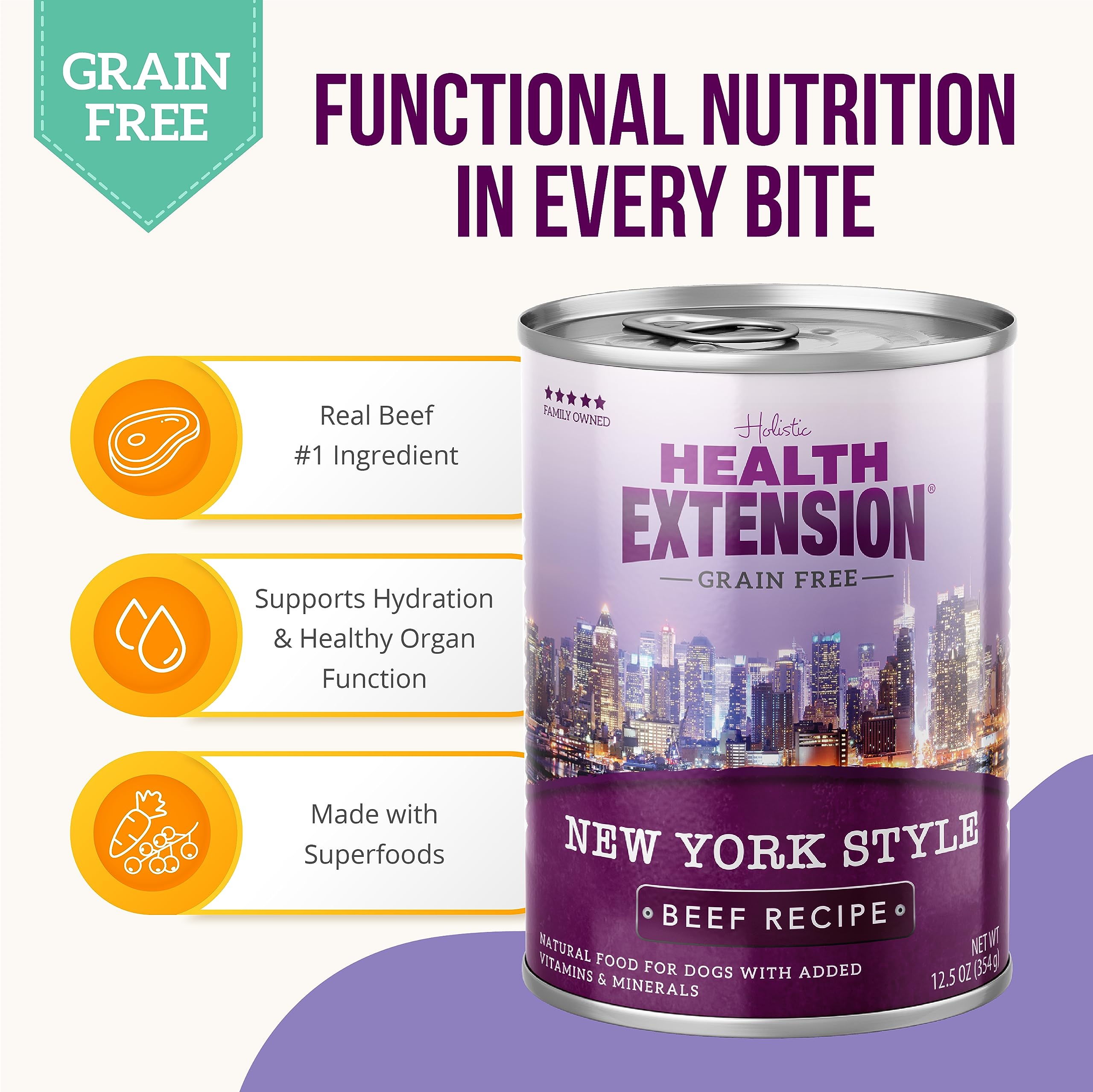 Health Extension New York Style Beef Recipe flaxseed provides healthy fats and fiber.