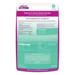 Health Extension salmon-kibble-closeup highlights lean protein for strong muscles