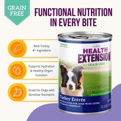 Health Extension wet dog food served in bowl showing balanced nutrition