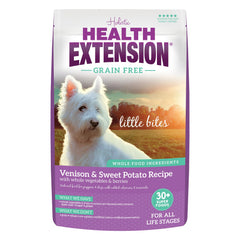 Health Extension Venison Little Bites bowl serving for tiny mouths and lean protein.