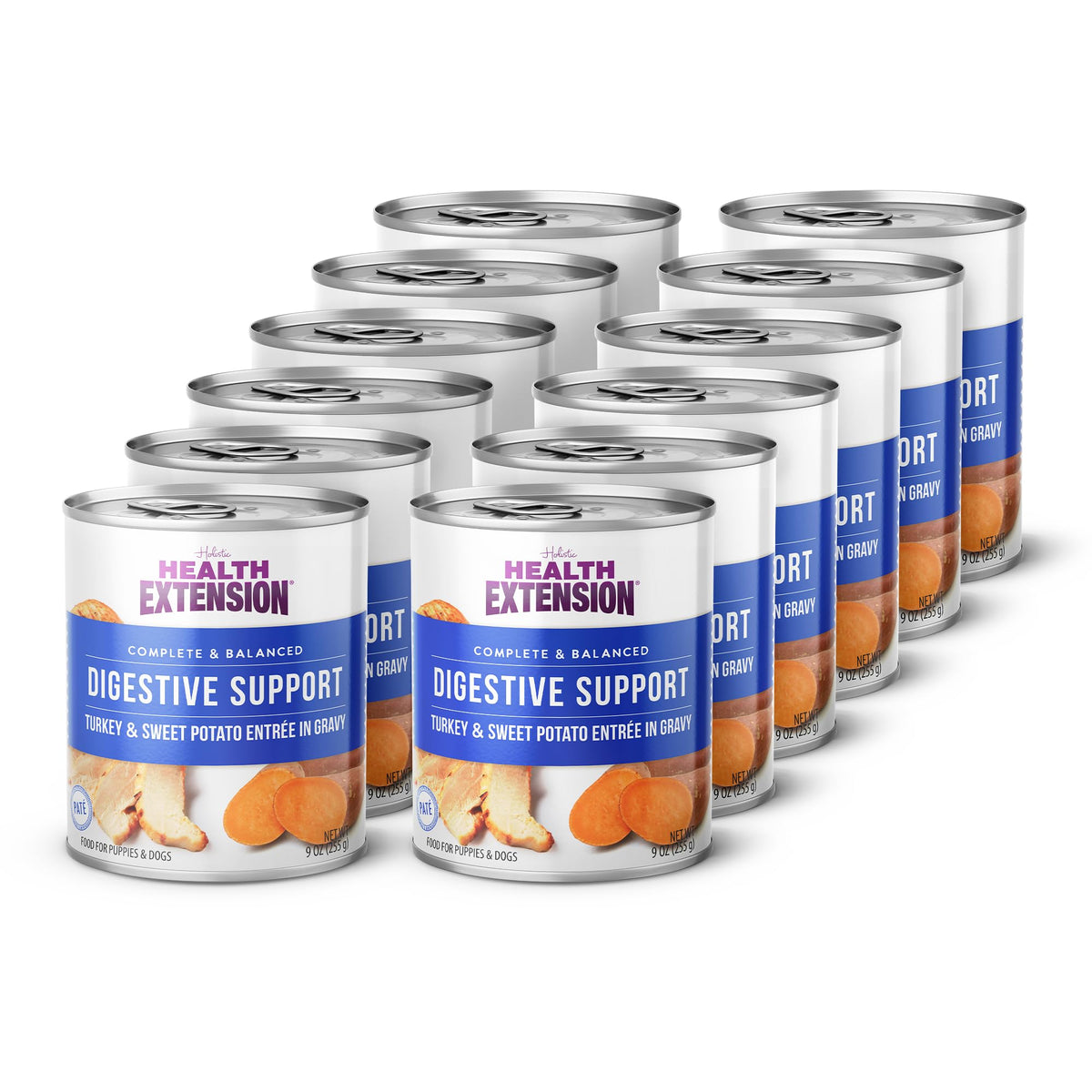 Health Extension wet dog food can front for convenient, balanced meals
