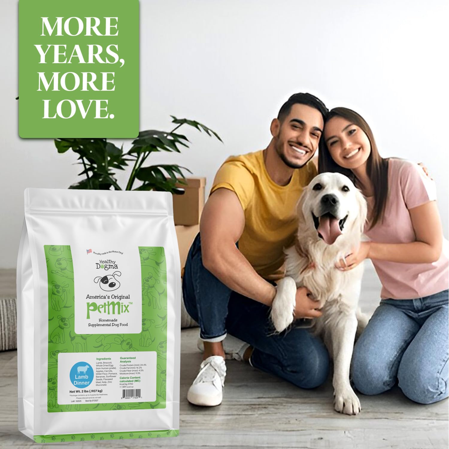 Healthy Dogma PetMix ready-to-serve dish in a dog bowl demonstrates easy feeding.