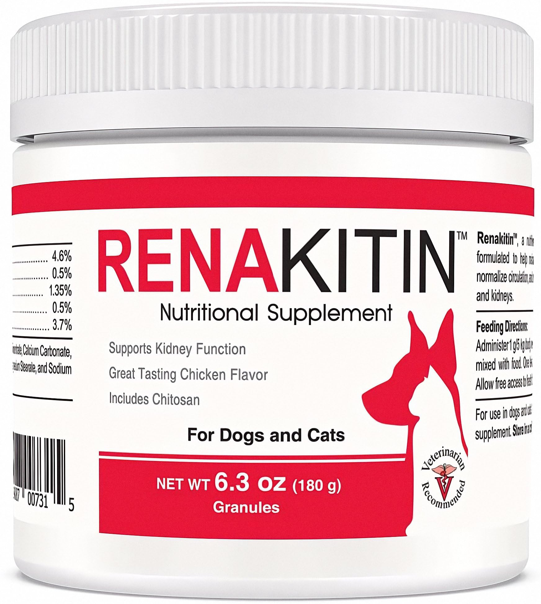 Healthy Pet Renakitin bottle label with NASC quality for kidney support