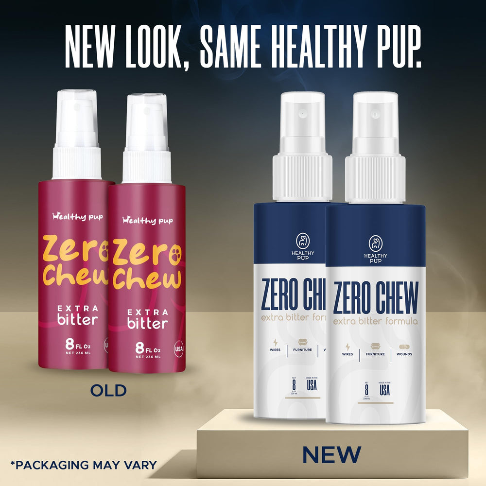 Healthy Pup No Chew Spray application mist demonstrates easy, even coverage for deterrent use