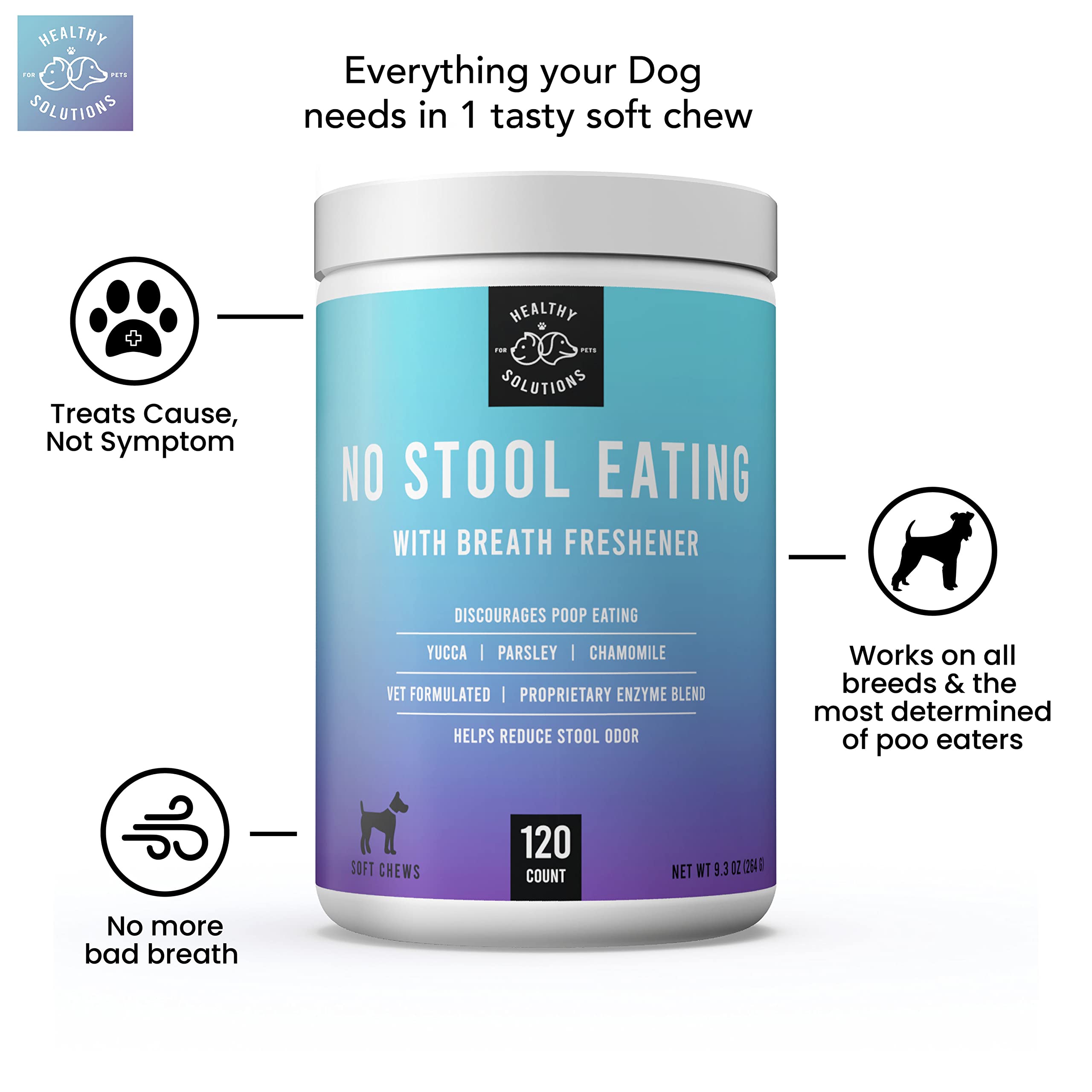Healthy Solutions For Pets poop deterrent chews for multiple-dog homes
