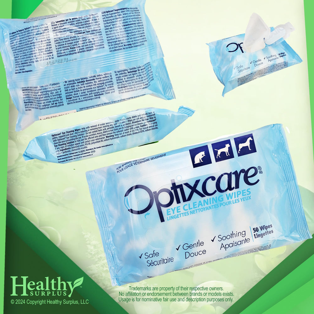 Healthy Surplus Optixcare eye wipes dog-use close-up for gentle eye care