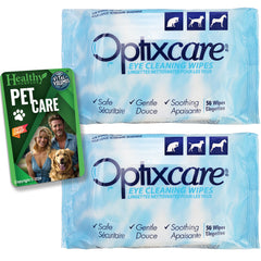 Healthy Surplus Optixcare eye wipes pack front for easy at-home pet eye care