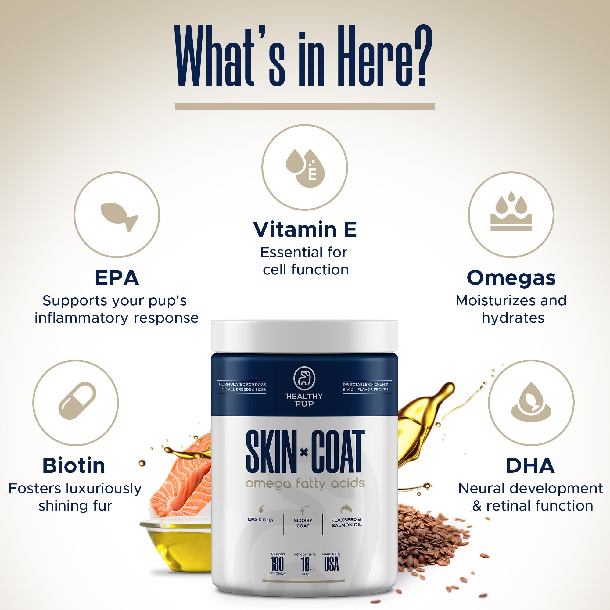 Healthy Pup dog fish oil supplements chew texture image demonstrating tasty flavor for dogs