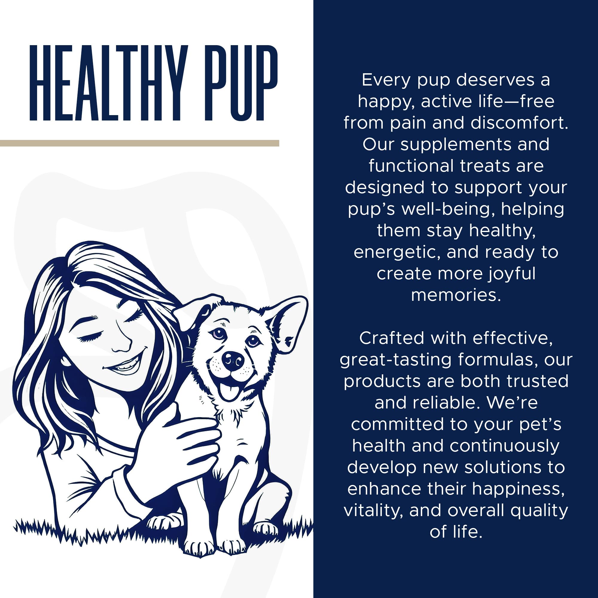 Healthy Pup dog fish oil supplements ingredient visual showcases salmon oil and vitamins