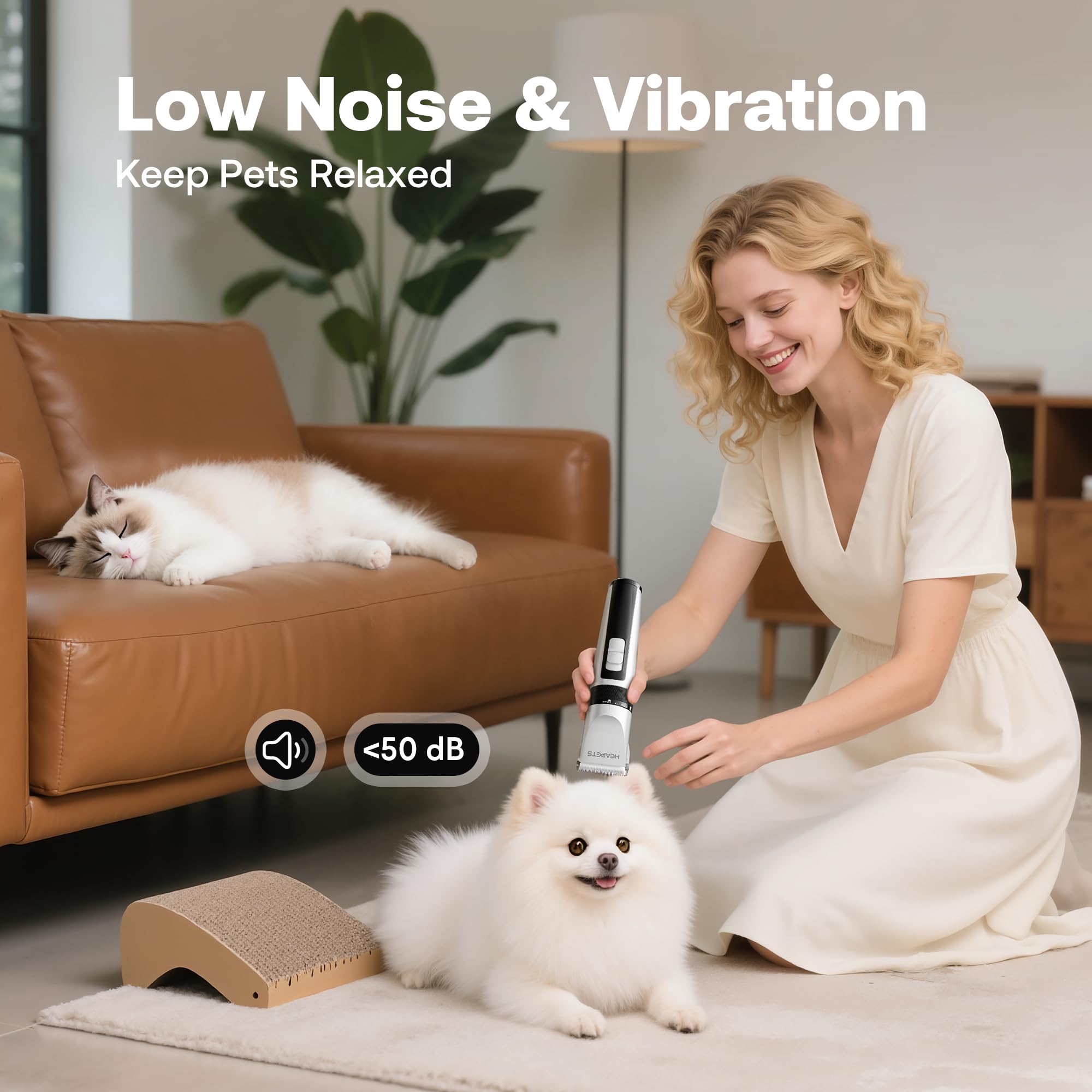 HEAPETS ceramic moving blade with detachable blades enables sharp, easy maintenance.