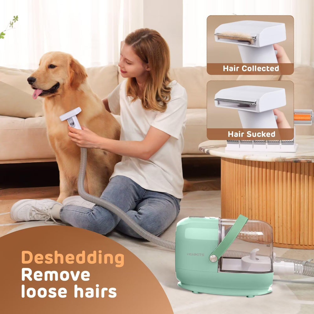 HEAPETS cleaning-nozzle reaches sofas and carpets for thorough fur cleanup.